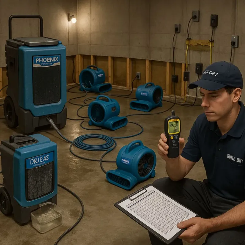 Structural Drying and Dehumidification process in Malvern, PA